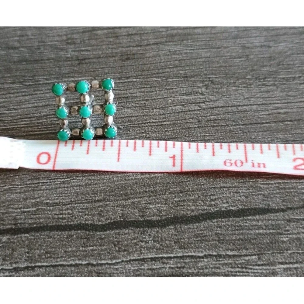Zuni Jonita Boone Sterling Silver Turquoise  Vintage Earrings On Original Card